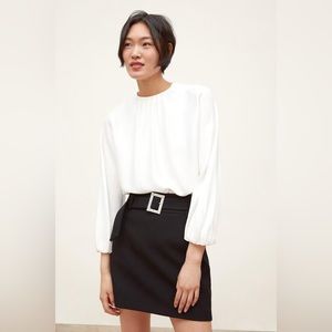 🤍 ZARA Satin Effect Voluminous Fully Lined Blouse